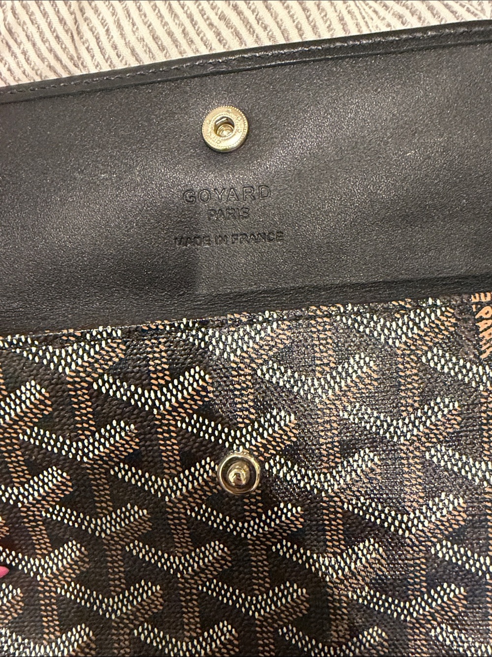 Goyard Brown and Black Chevron Foldover Wallet - Picture 2 of 4